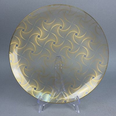 Gold-Tone Glass Geometric Charger