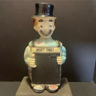 “Hobo Holding a Chalkboard”Cookie Jar