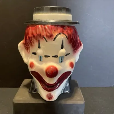 Vintage Clown Bust Cookie Jar
