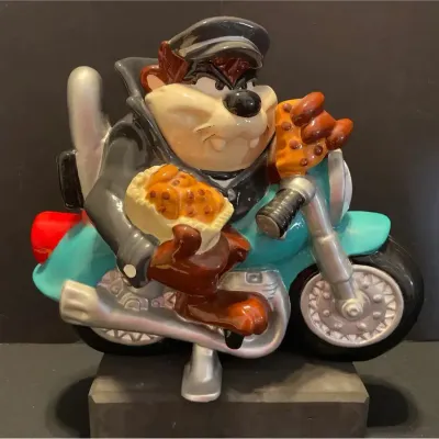 “Taz on A Motorcycle” Cookie Jar