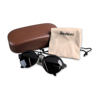 Illesteva Milan 2 Matte Black Sunglasses with Case