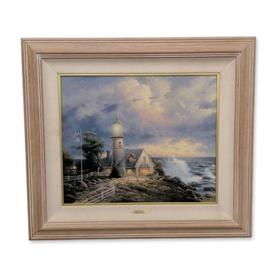 Thomas Kinkade Framed Seaside Memories II Offset Lithograph, A Light In The Storm