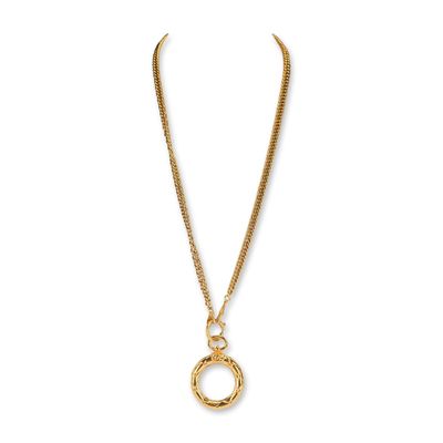 Chanel Vintage Quilted Magnifying Glass Loupe Necklace