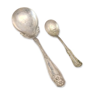 2pc Art Nouveau Rogers Nickel Silver Spoons