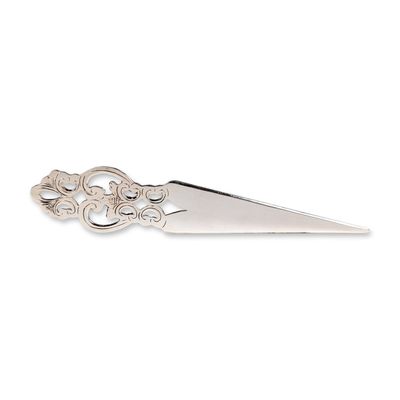 Vintage Continental 900 Silver Letter Opener with Pierced Scrollwork Handle