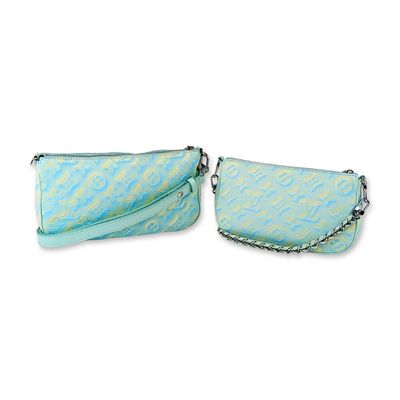 2pc Louis Vuitton Multi Pochette Accessoires Vert D'eau Monogram Empreinte