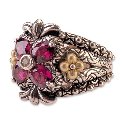 Barbara Bixby Sterling Silver and 18K Garnet Ring