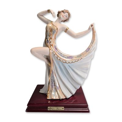 Vittorio Sabadin Italian Art Deco Porcelain Female Dancer Sculpture