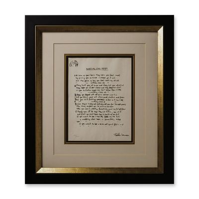John Lennon (British, 1940-1980) Working Class Hero Lyrics Silkscreen on Paper w/ COA