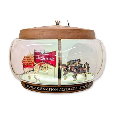 Budweiser Illuminated Motion Carousel Display with World Champion Clydesdale Team