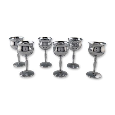6pc Farberware Chrome Plated Cordial Goblets