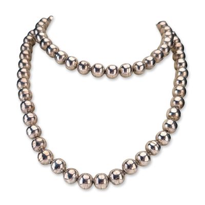 Taxco Mexican Sterling Silver Graduated Bead Necklace