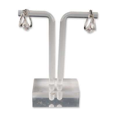 JCM 14K White Gold Cubic Zirconia Earrings