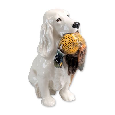 Royal Doulton Colorway Bone China Dog Figurine, Cocker Spaniel with Pheasant HN1001