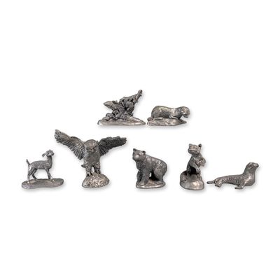 7pc KS Cast Pewter Collection of Wildlife Figurines