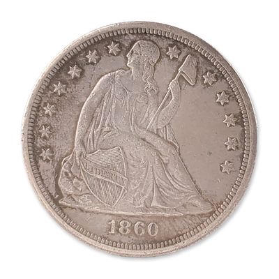 1860 US Seated Liberty Silver Dollar
