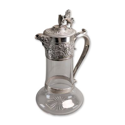 Horace Woodward & Co. Sterling Silver Mounted Glass Claret Jug