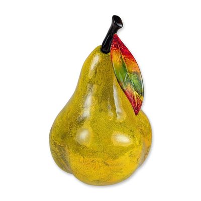 Mamalu Wood Hand-Carved Art Wood Pear Sculpture