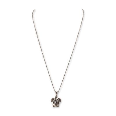 Lagos Sterling Silver Turtle Pendant Necklace, Rare Wonders Series