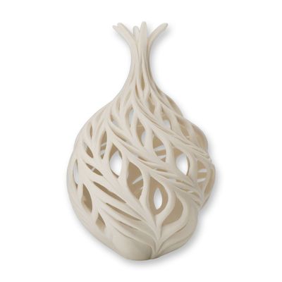 Jennifer McCurdy Carved Porcelain Sculptural Gourd Vessel