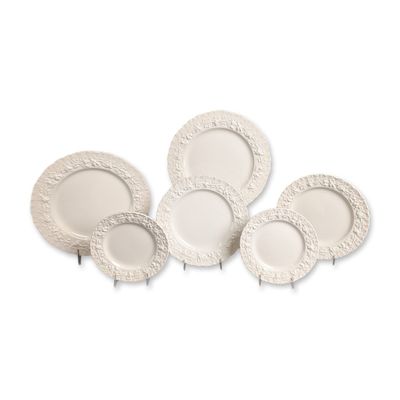 6pc Wedgwood of Etruria & Barlaston Embossed Queen's Ware Plate Set