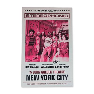 Cast Signed Stereophonic Broadway Promotional Window Card