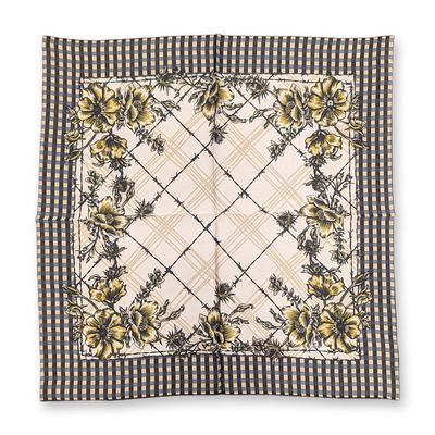 Double D Ranch Silk Petro Plaid Western Square Scarf