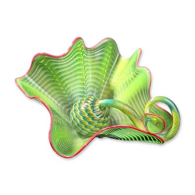 Dale Chihuly (American, b. 1941) Hand Blown Glass Sculpture, Parrot Green Persian Set