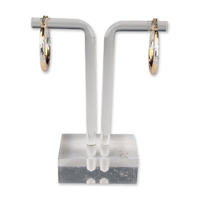 14K Tri-Color Gold Diamond-Cut Hoop Earrings