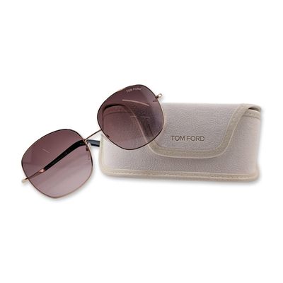 Tom Ford Georgina Rose Gold Sunglasses with Case