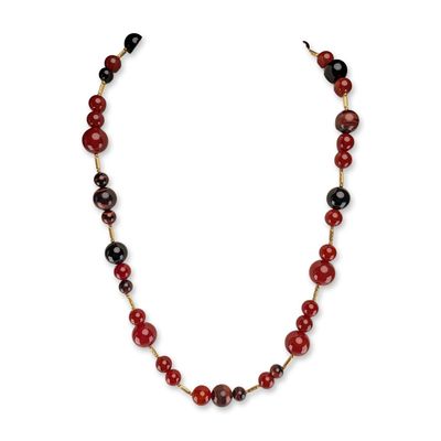 David Yurman 18K Yellow Gold and Gemstone Bead Necklace