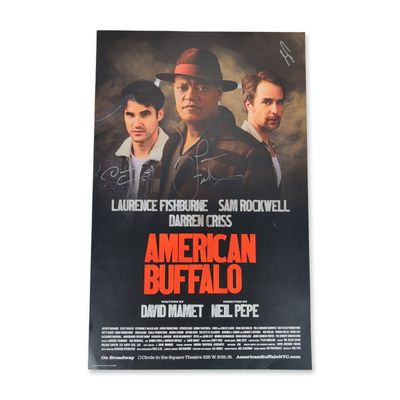 Signed American Buffalo Broadway Cast Window Card