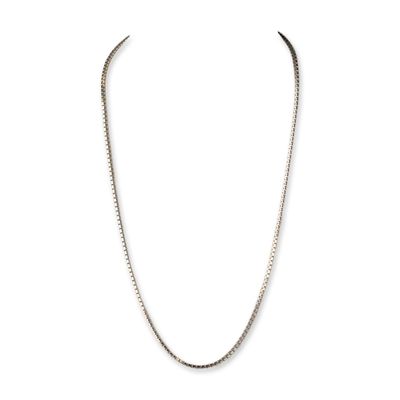 Milor Italian Sterling Silver Box Link Necklace