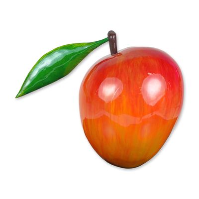 In the Style of Mamalu Wood Contemporary Pop Art Lacquered Resin Mango Sculpture