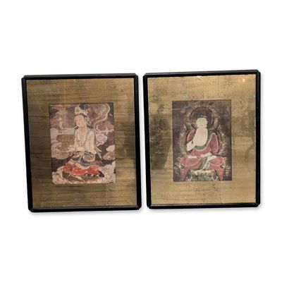 2pc Japanese Buddhist Prints on Paper