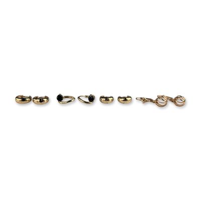 4 Pairs of Gold Toned Hoop and Pearl Earrings
