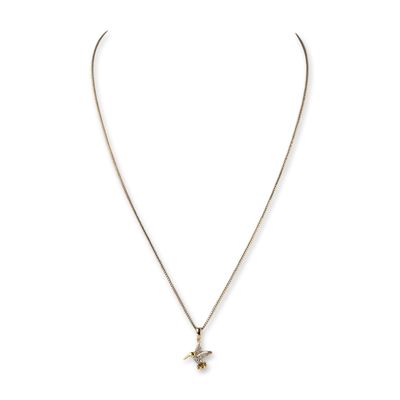 Gold Vermeil Sterling Silver Hummingbird Pendant Necklace