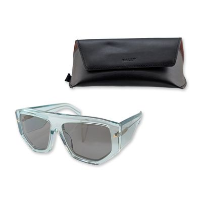 Bally Italian Geometric Acetate Sunglasses with Case