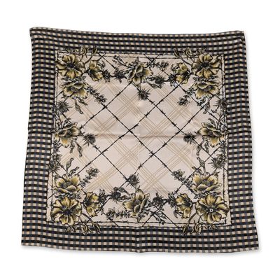 Double D Ranch Silk Petro Plaid Western Square Scarf
