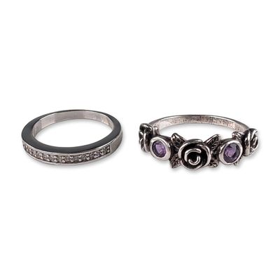 2pc Sterling Silver and Gemstone Rings