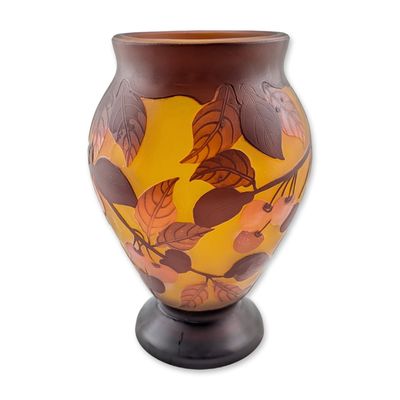 After Emile Galle (French 1846-1904) Art Nouveau Cameo Glass Vase