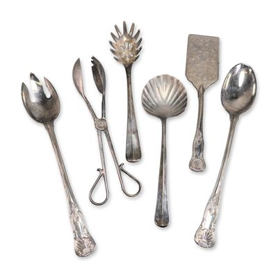 6pc Silver Plated Serving Pieces Grouping