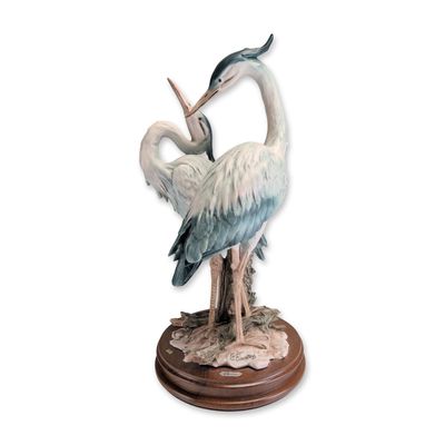 Giuseppe Armani Italian Porcelain Sculpture, Courting Great Blue Herons 283C