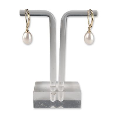 Pair of Cultured Pearl Leverback Earrings