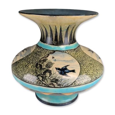 Doulton Lambeth Mary M. Arding Victorian Swallows Faience Vase