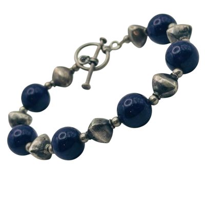 Sterling Amethyst Toggle Clasp Bracelet