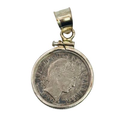 Sterling United States Of America 1901 Encased Dime