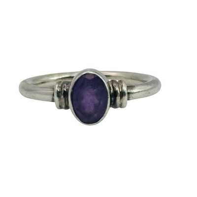 Sterling Amethyst Ring Sz 6