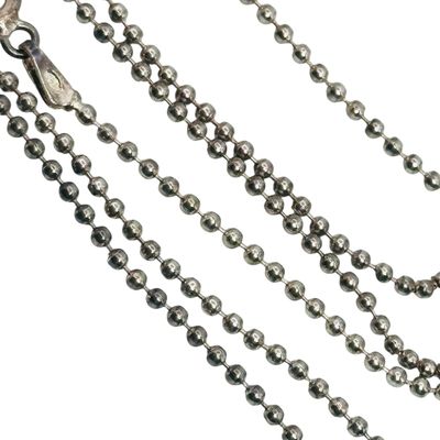 Italy Sterling Bead Chain Necklace