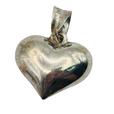 Sterling Puffy Heart Pendant